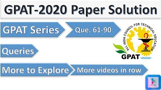 GPAT 2020 PAPER SOLUTION | GPAT 2020 QUESTION PAPER WITH ANSWER KEY | GPAT SERIES | Gujju pharmacy