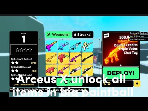 Arceus X unlock all items in big paintball