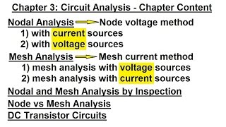 Electrical Engineering: Ch 3: Circuit Analysis  (1 of 37) Chapter Content