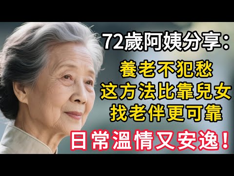 72歲阿姨分享：養老不犯愁，一個方法比靠兒女，找老伴更可靠，日常溫情又安逸！#人生故事#生活哲學#生活經驗