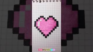 How to draw heart sprite grid pixel art  #drawing #draw I Chill how to draw