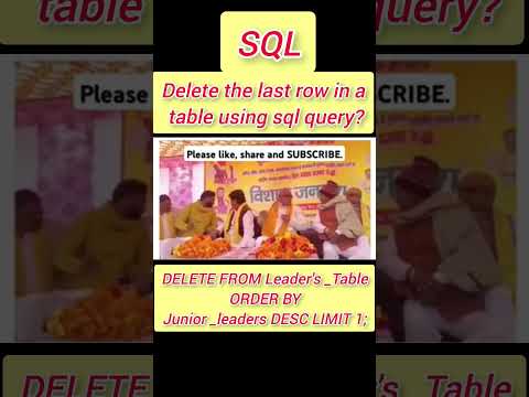 SQL Query for beginners #Delete last row in a table #trending #viralvideo#funny #comdey #funnyvideo