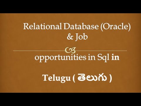 💼 Relational Database & SQL Job Opportunities in Telugu (తెలుగులో) | Career Guide