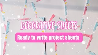 Minimal decorative project sheets | Project decoration idea