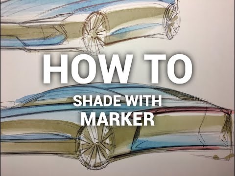 [Tips] car design sketch rendering - How to shade with marker