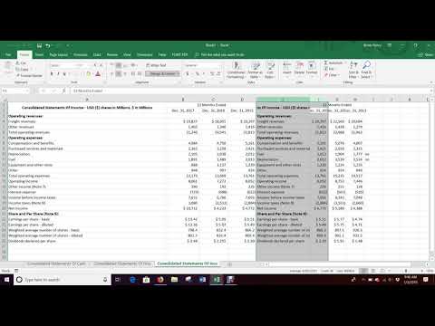Pulling Company Financials (Excel 2016)