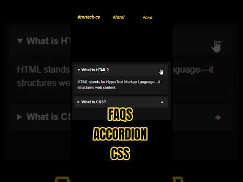 ✨How to Create a CSS‑Only FAQ Accordion | No JavaScript | HTML & CSS Tutorial ✨