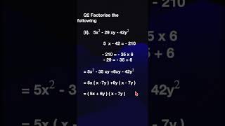 Tamil Nadu 9th Std Math Solutions: Exercise 3.6  Q2 (ii) Algebra - Factorisation