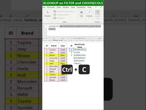 XLOOKUP trick with FILTER and CHOOSECOLS #shorts #viral #tutorial #education #excel