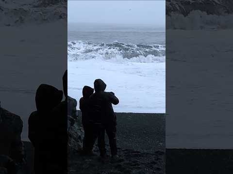 🤍 Reynisfjara Black Sand Beach: where attraction meets danger 🌊⚠️ #TravelSafe #IcelandAdventures