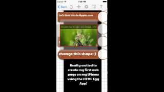 Creating my first web page using HTML Egg for iPhone