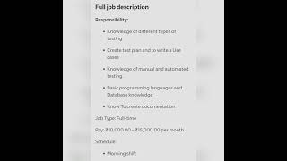Jr. Software Tester #fresher #experienced #getemployed #youtubeshorts #softwaretestingjobs #qajobs