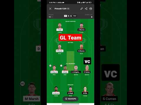 DC vs PBKS Dream11 Prediction || Dream 11 GL Team #ipl2023