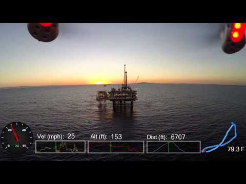 First Instrumented Long Distance (1.3 mile) Flight to Oil Platform Emmy