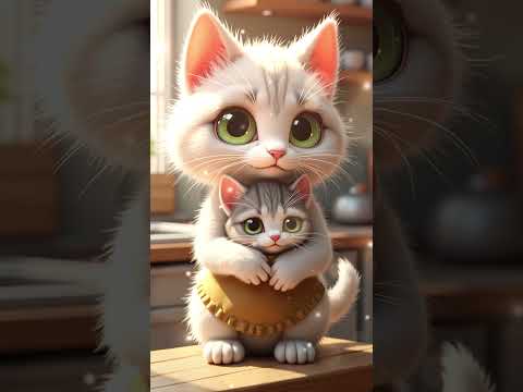 Will Mommy Saves Her Kitten ?!😿 Kitten Strugles To Go Home!🖤 #aiart #kitten