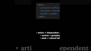 HTML Semantic Tags Explained in less than 60 Seconds 🚀 | Beginner Web Development Tips
