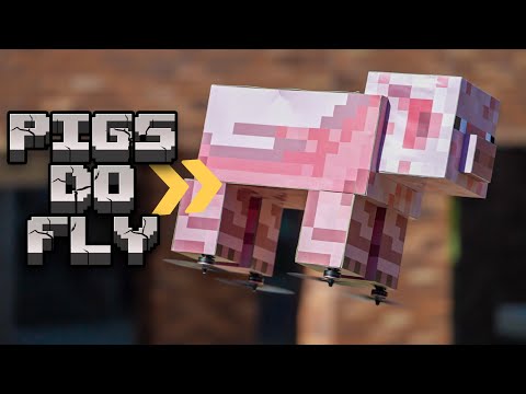 Building A REAL Flying Minecraft Pig!