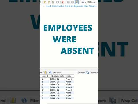 Find Consecutive Absences in SQL Using ROW NUMBER  Data Analyst Interview Tip