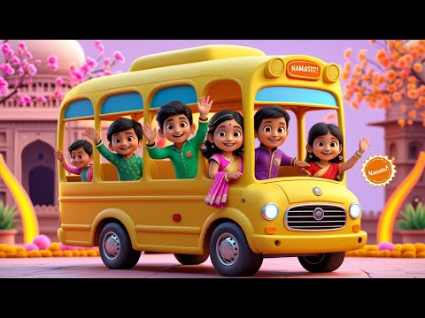 Wheels on the Bus – India | Shao Shongmao's Bus Adventure in Delhi & Taj Mahal | Kids Nursery Rhyme