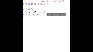 👉 split() vs map(int, split()) — Python Input Trick! 🔍🐍 #shorts #learnpython #list #PythonUnlocked