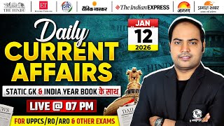 Current Affairs Today 🔥| 12 Jan Daily Current Affairs 2026 by Imran Sir for UPPCS & RO/ARO |PW UPPCS