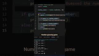 Number guessing game | #python #programming #coding