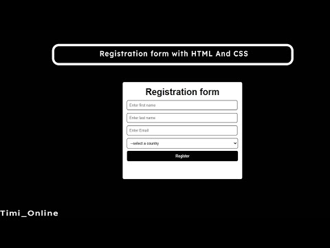 HTML and CSS Form Tutorial for Beginners"