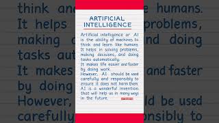 🧠 Artificial Intelligence Essay ✍️