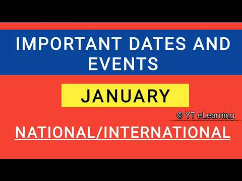 January Important Dates and Events (National/International)