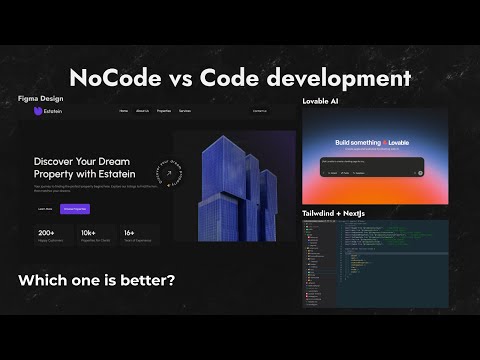 No Code vs Code Development. Building 2 apps using Lovable and Tailwind with Nextjs.