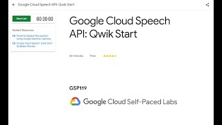 Google Cloud Speech API - Qwik Start [GSP119]  Google Cloud Skills Boost