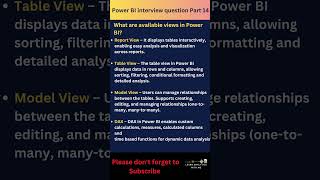 Power BI Interview questions Part 14 | What are available views in Power BI #powerbishorts #powerbi