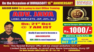 ADV. JAVA Offline Training @ DURGASOFT