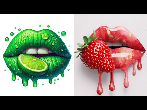 Creative Lip Art 2025 🍓🍋 | Trending Makeup Artist Ideas & Glossy Lips Tutorial