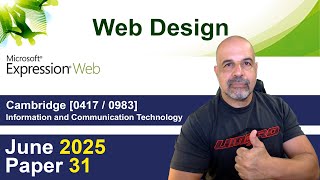 Expression Web, 2025 May/June Paper 31 Task 3,Web Design, [IGCSE 0417, 0983 ICT]