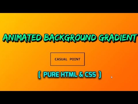 Pure CSS Animated Gradient Background | HTML and CSS Tutorial