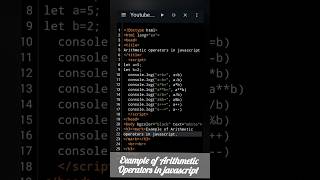 Example of Arithmetic Operators in javascript #arithmeticoperators #example #javascripttutorial
