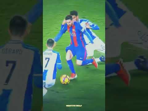 "Messi weaving through defenders like a pro! ⚽️✨ #MessiMagic #Dribbling"