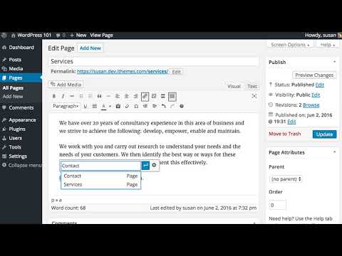 Adding links in wordpress