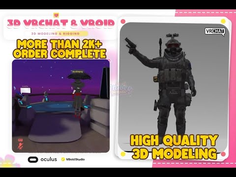 I will create custom vrchat avatar, 3d character or 3d vtuber for you