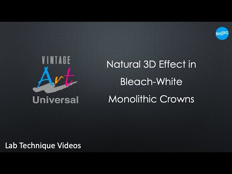 Vintage Art Universal Stain - Natural 3D Effect in Bleach white monolithic crowns