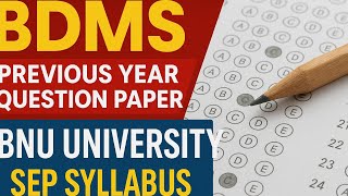 📚 1 sem B.com BNU BDMS | Previous Year Question Papers & SEP Syllabus 2025 |
