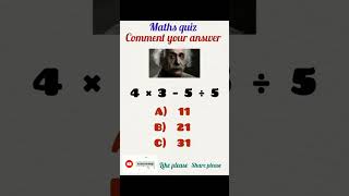 Only for genius math quiz / amazing math puzzle / math quiz ||#ytshorts #maths #logicpuzzles #shorts