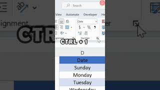 Custom Date Formatting in excel | #excel #viral #trending #youtubeshorts