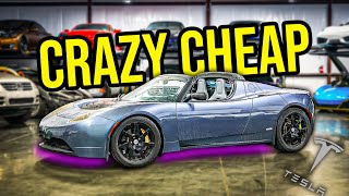 Restoring A Cheap Neglected Tesla Roadster To Make A MASSIVE Profit