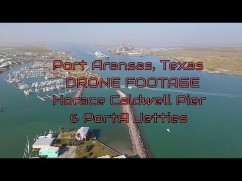 Horace Caldwell Pier and Port Aransas Jetties Drone Footage.....Port Aransas, Texas
