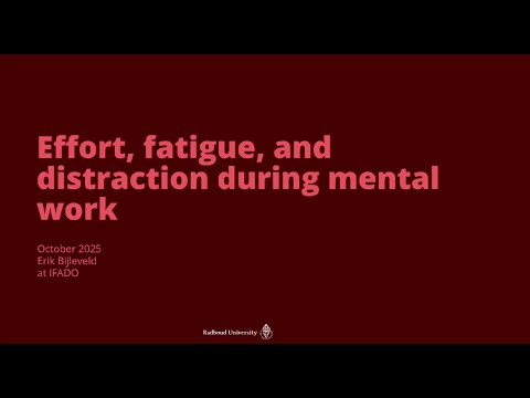 Dr. Erik Biljeveld - Distraction and fatigue during mental labor