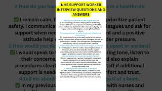 NHS Support Worker interview questions and answers (Pass your NHS Interview) #nhs #interview