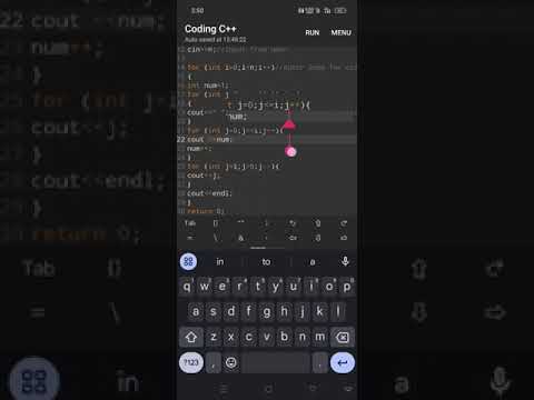 Pyramid pattern code in cpp#code in mobile