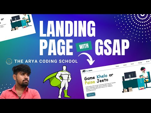 Gsap landing page|| HTML Tutorial || Arya Coding School || @aryacodingschool